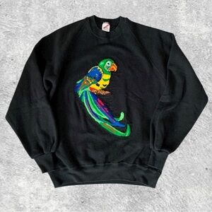 Parrot Bird Vtg 1990s Jerzees Crewneck Sweatshirt Women’s Size XL fits M